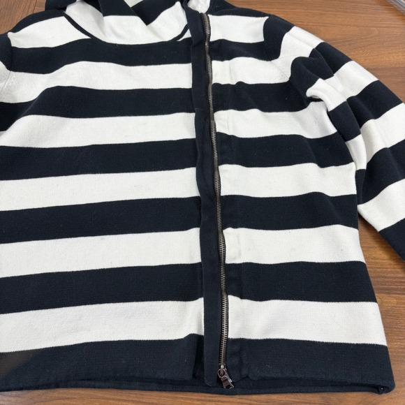 Lane Bryant Black White Striped Asymmetrical Zip Sweater Womens Plus Size 18 20 - Picture 5 of 13